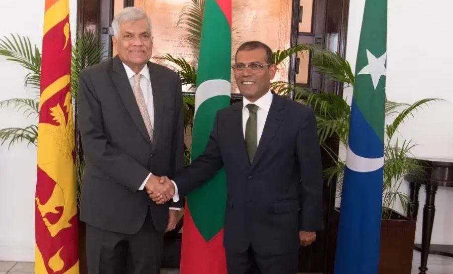 Sri Lankan Prime Minister Ranil Wickremesinghe with Speaker Mohamed Nasheed