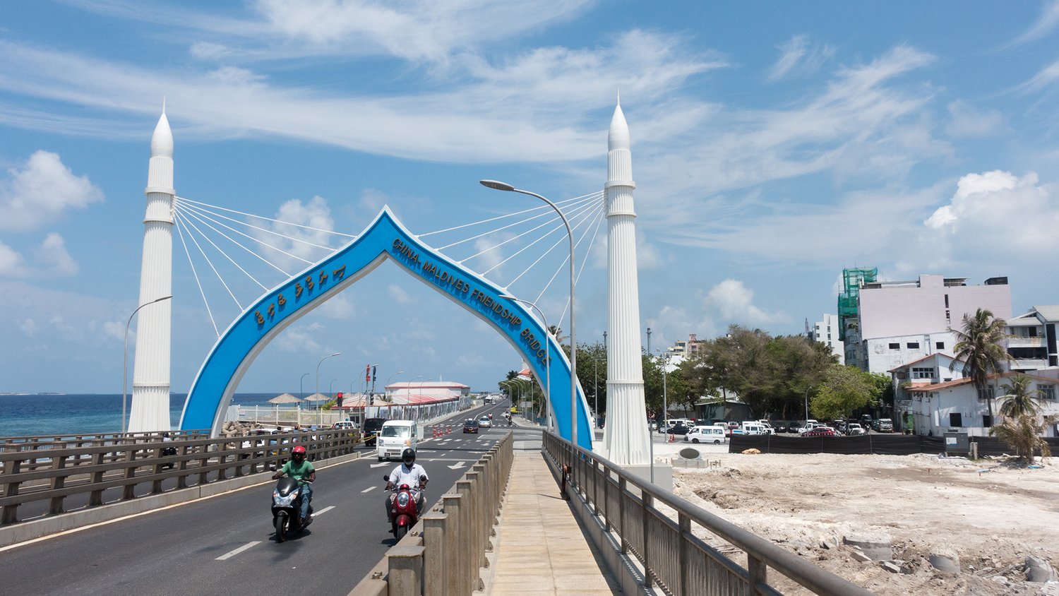 China-Maldives friendship bridge developed from the loan taken from China.