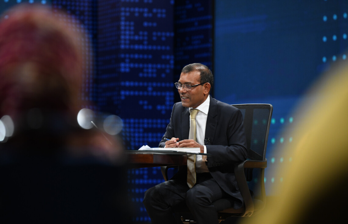 Speaker of the Parliament Mohamed Nasheed, during the ‘Ask Speaker’ program. Photo: Parliament of the Maldives.