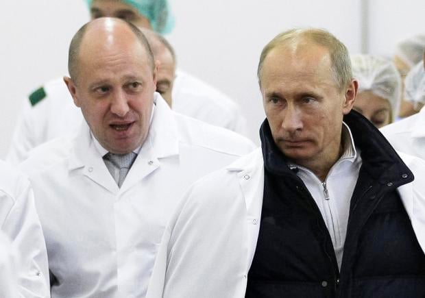 Yevgeny Prigozhin, left, with Russian President Vladimir Putin.