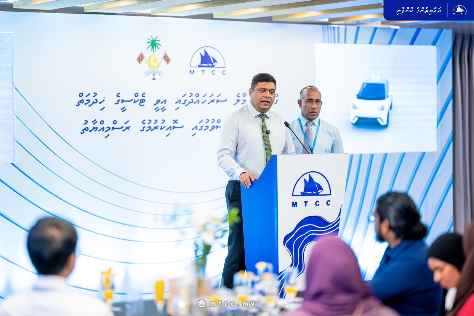 During the ceremony held for MTCC signing with the Ministry of Transport and Civil Aviation to implement Phase 1 of the "Malé Taxi Line" initiative.