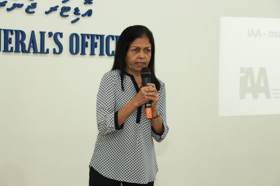 Former Gender Minister Aneesa Ahmed advocating about Gender equality at an AG office event.