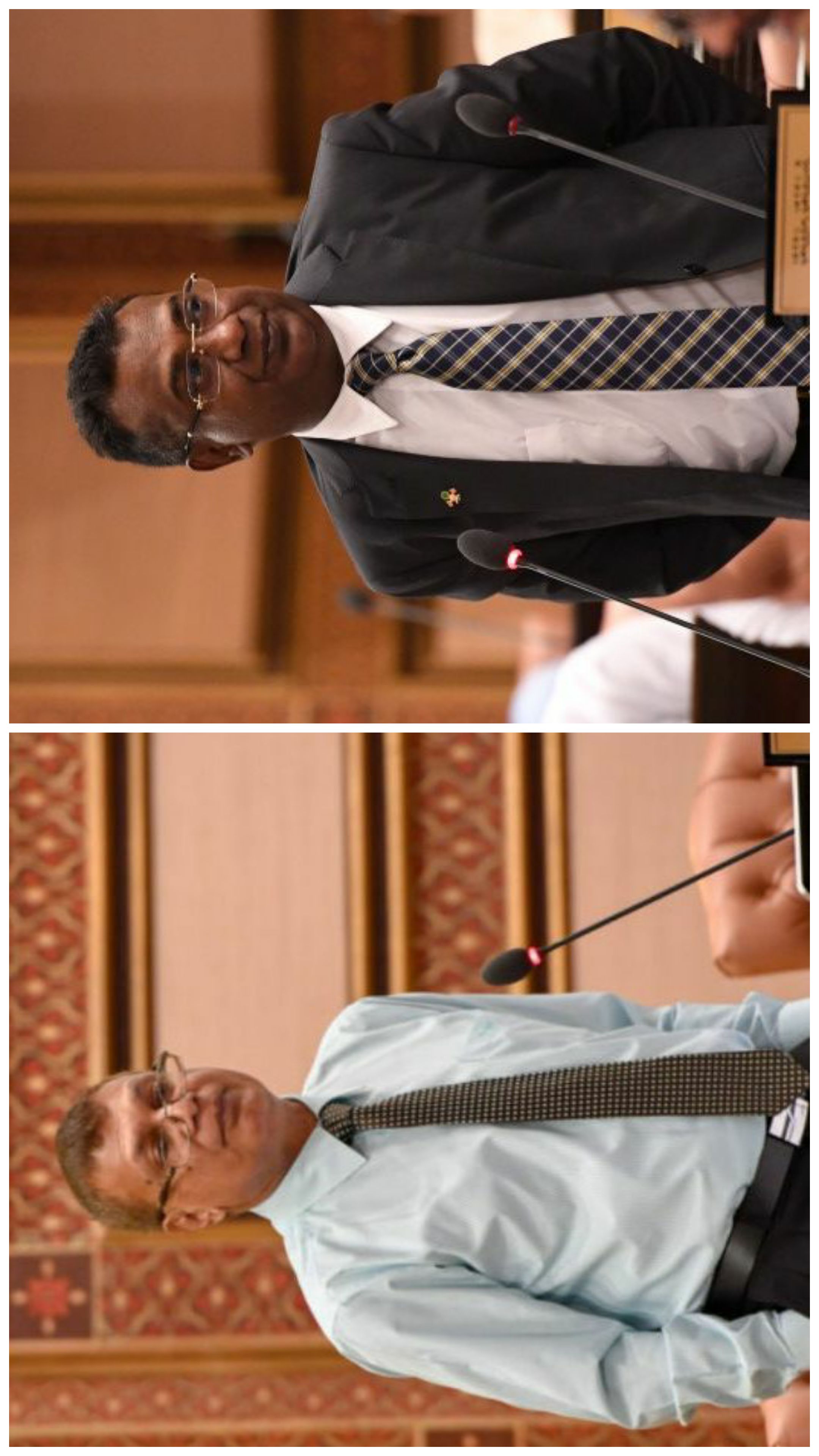 (Left to Right ) Parliament member Ibrahim Shareef and Parliament member Abdulla Jabir.