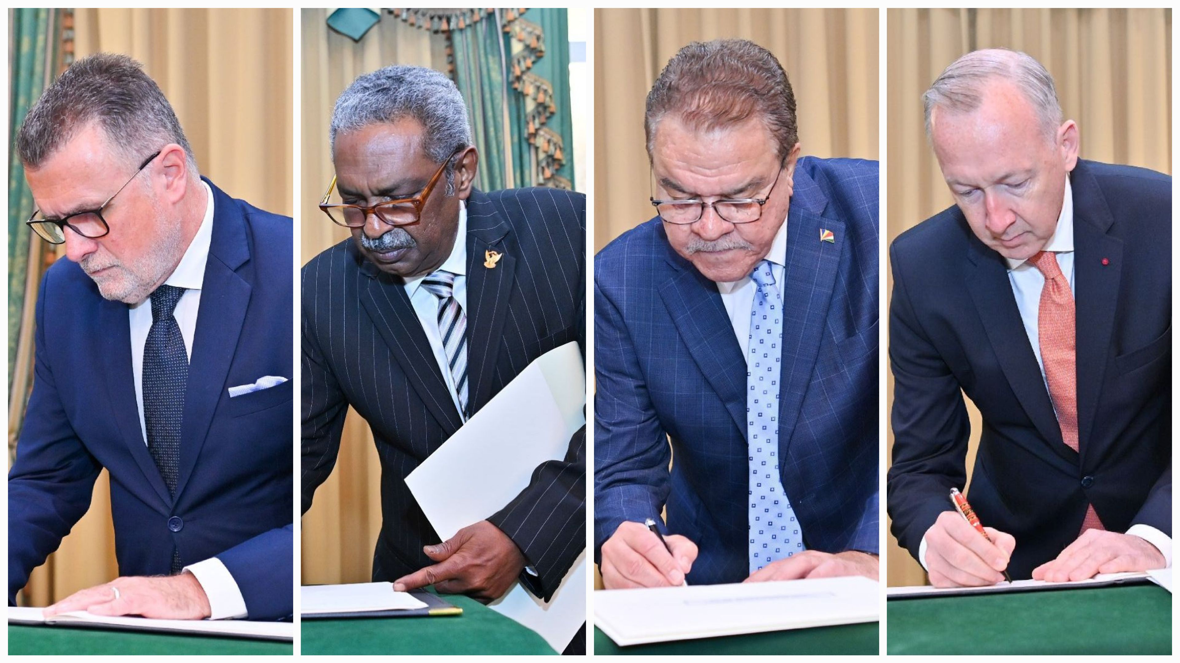 (Right to Left) Ambassador Didier Vanderhasselt, HC Claude Morel, Ambassador Abdallah Omer Bashir Elhusain, Ambassador Jan Thesleff.