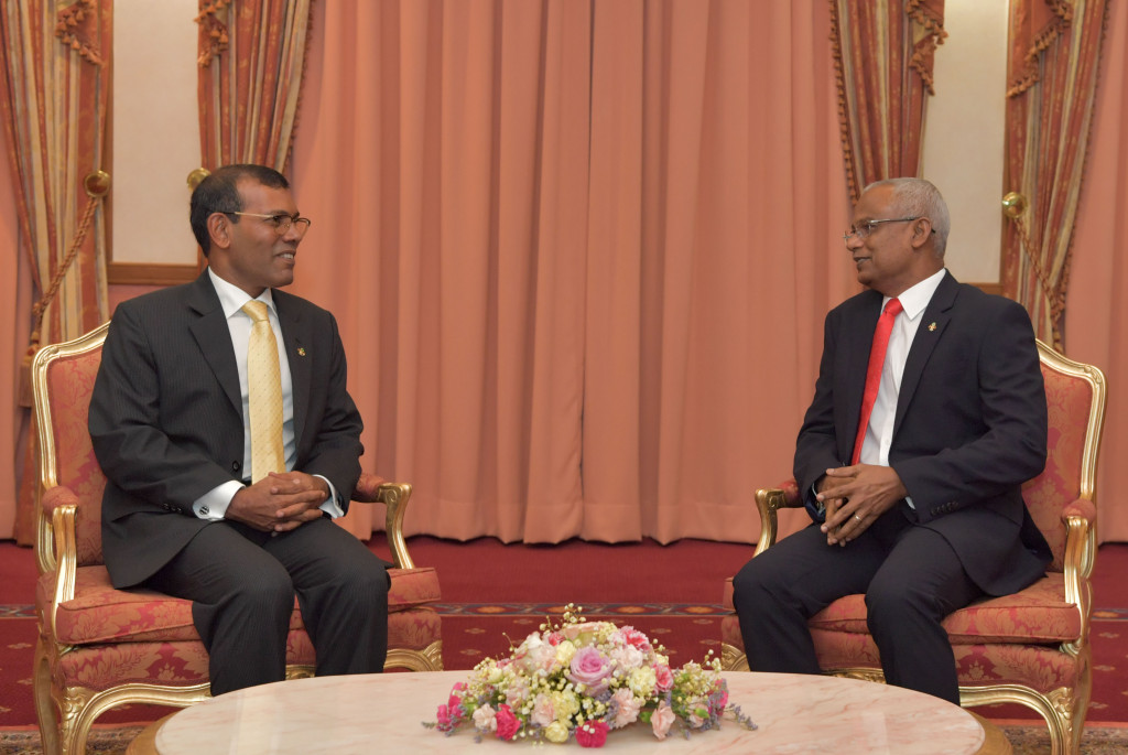 Former president Mr. Mohamed Nasheed and President Ibrahim Solih