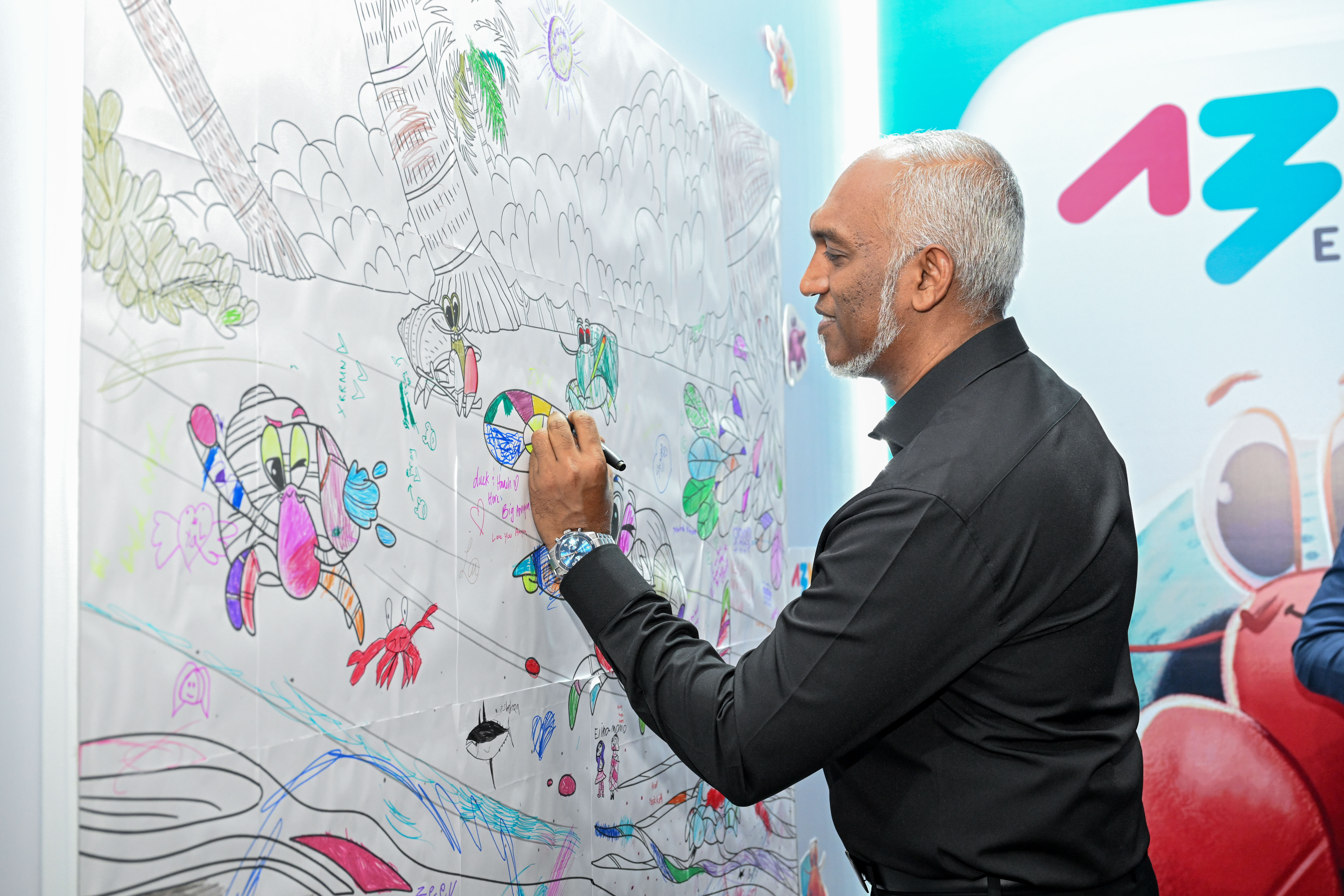President Dr. Mohamed Muizzu visiting stalls at a national exhibition "Maldives Expo 2025" launched on Friday-- Photo: PO