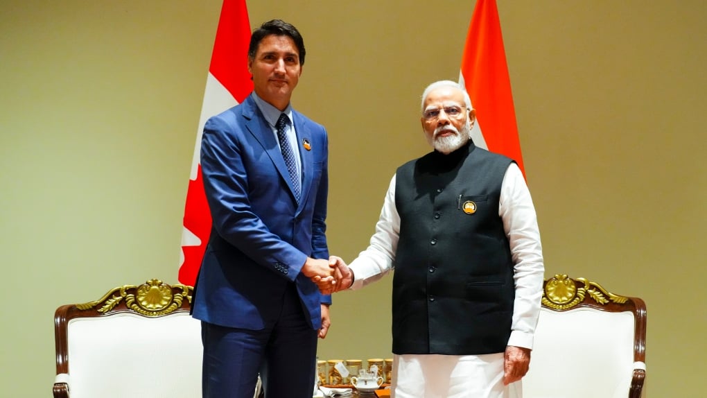 Canadian PM Justin Trudeau (left) and Indian PM Narendra Modi.