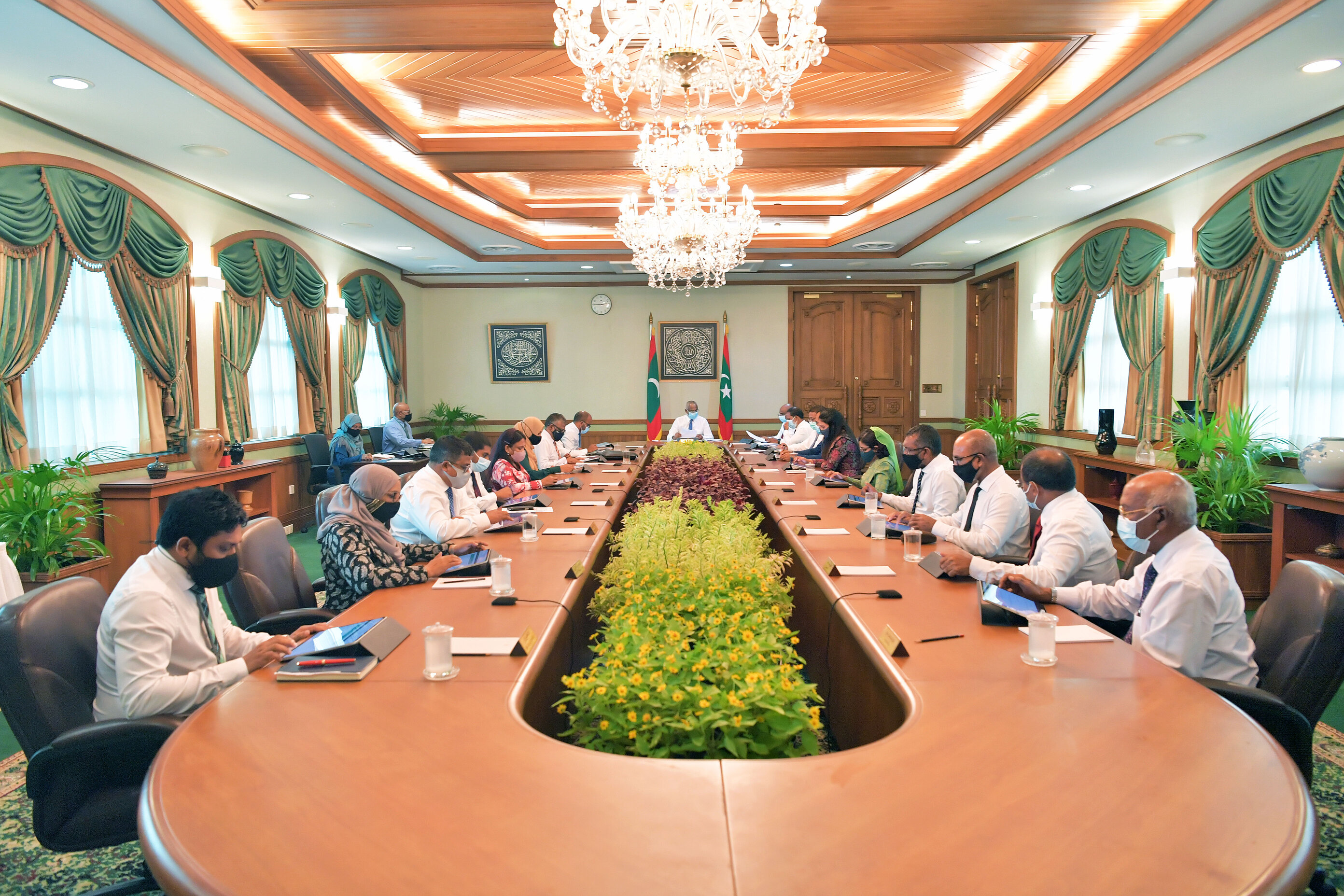 A cabinet meeting held earlier this year. Photo: President's Office.