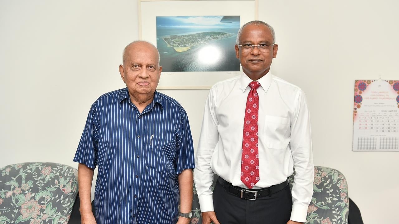 President Ibrahim Mohamed Solih with State Dignitary late Ibrahim Rasheed.