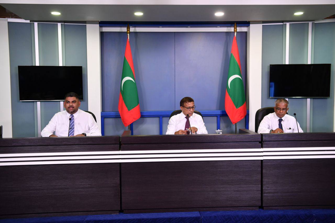 The press conference held today. Photo: President's Office.