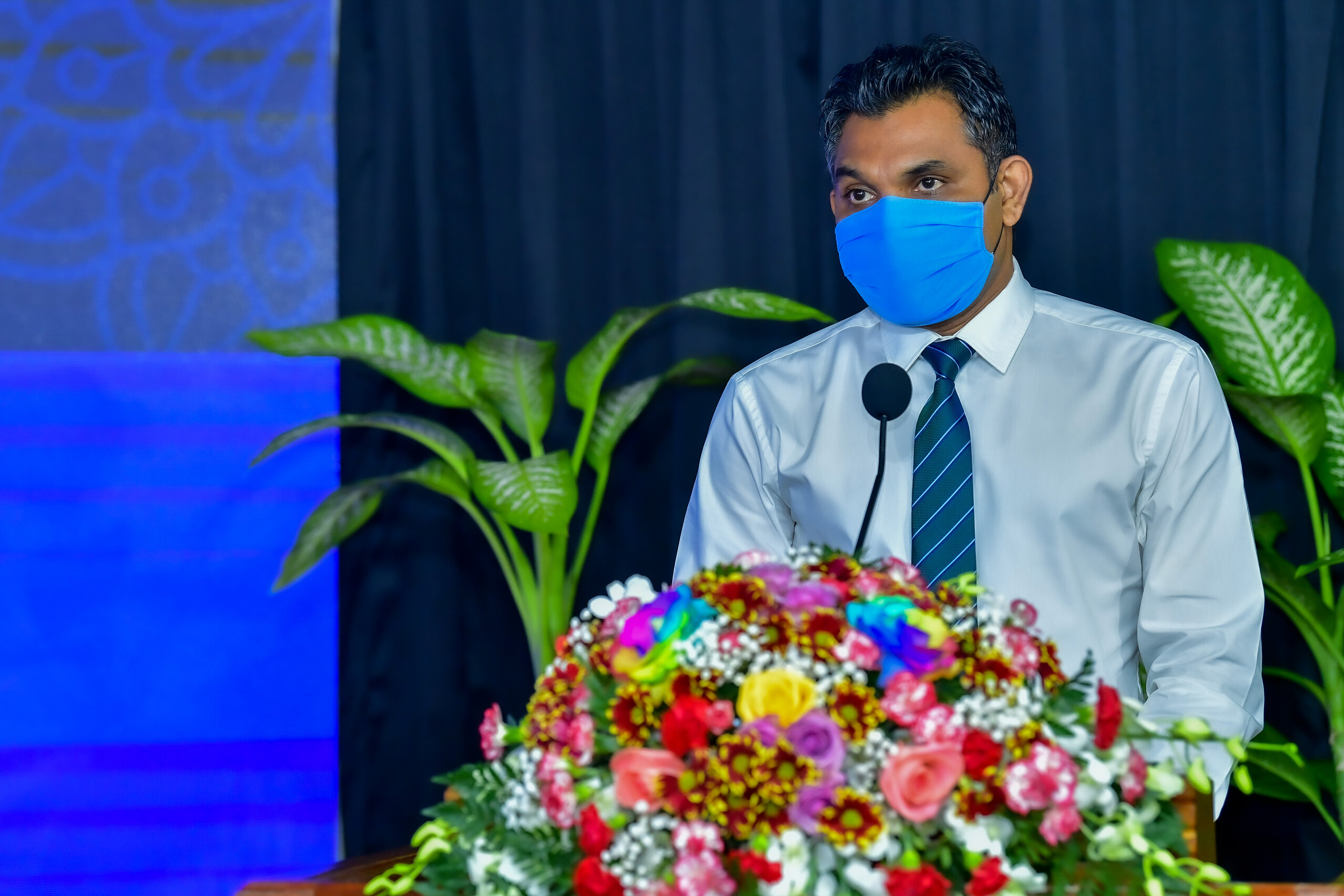 Vice President Faisal Naseem speaking at the inaugural ceremony of the National Quran Recitation Competition. Photo: President Office