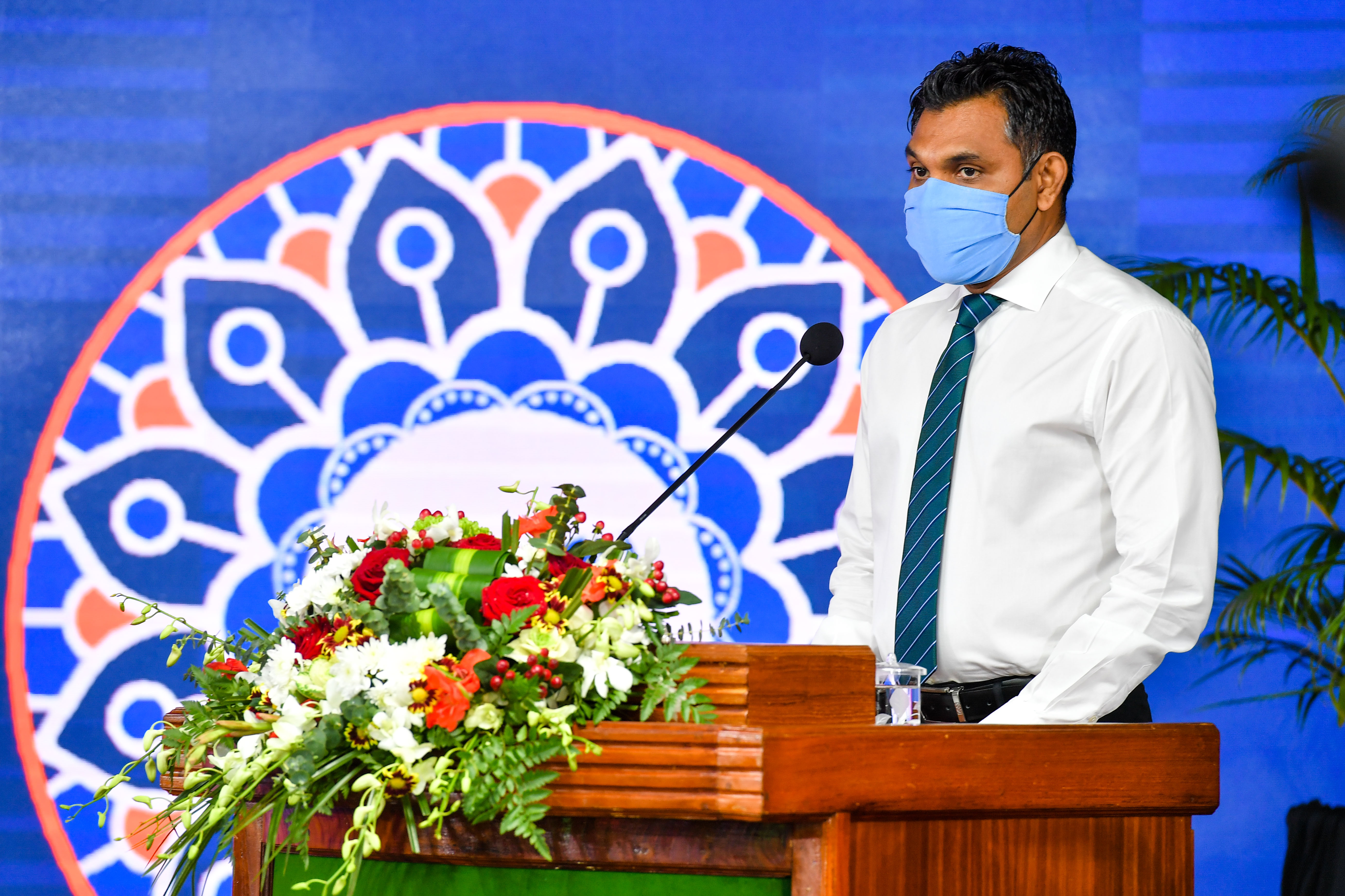 Vice President Faisal Naseem speaking at the closing ceremony of the Virtual National Quran Competition 2020. Photo: President's Office.