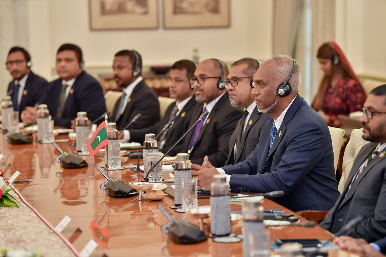 President Dr. Muizzu and Indian Prime Minister Narendra Modi holding high-level talks between the two governments.