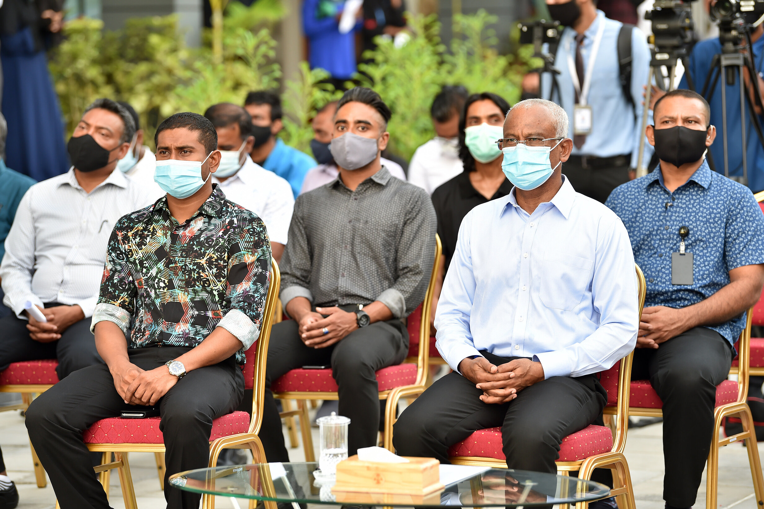 President Ibrahim Mohamed Solih and Minister of Youth, Sports and Community Empowerment, Ahmed Mahloof. Photo: President's Office