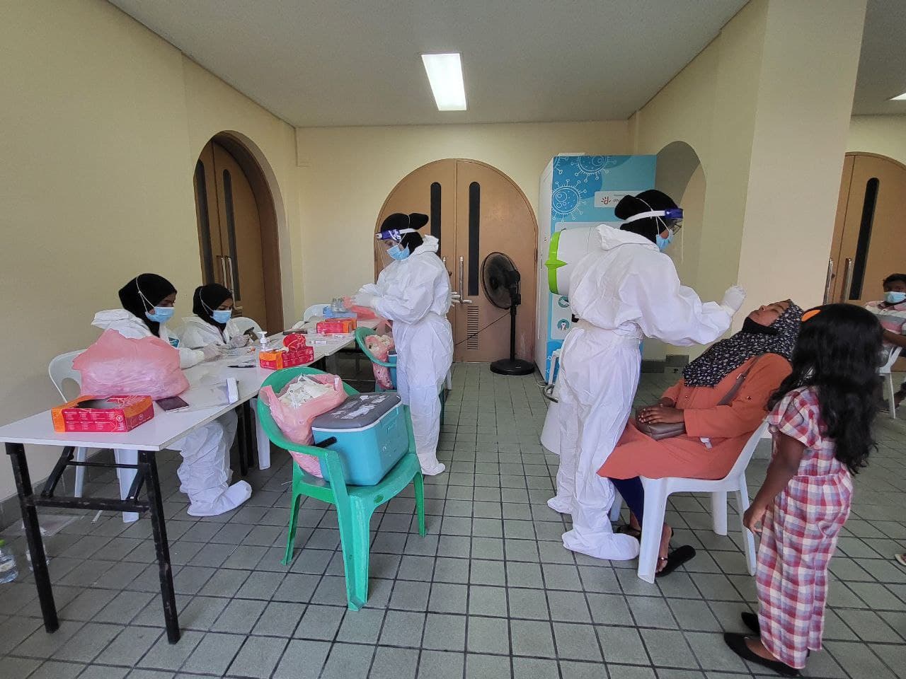 A Covid-19 testing center in Male' City. Photo: Shah, Ras Online.