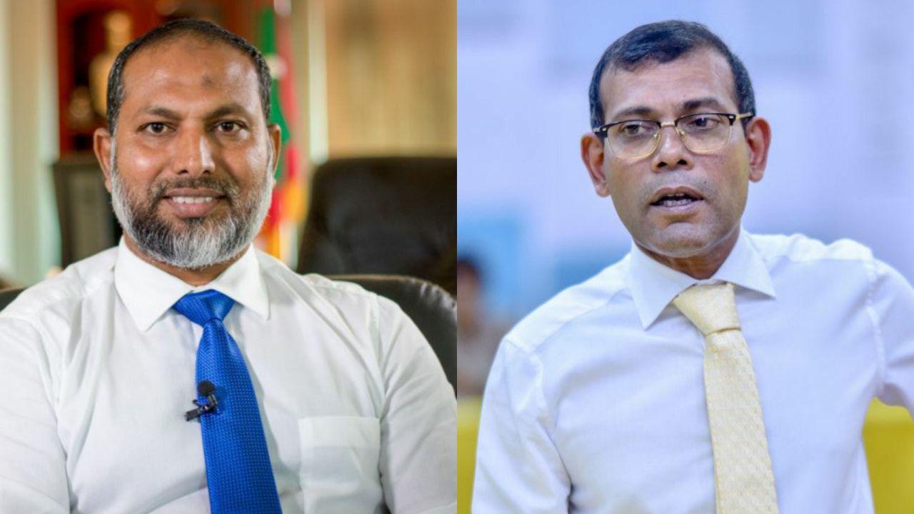 Home Minister Imran Abdulla and the Speaker of the parliament, Mr. Mohamed Nasheed.