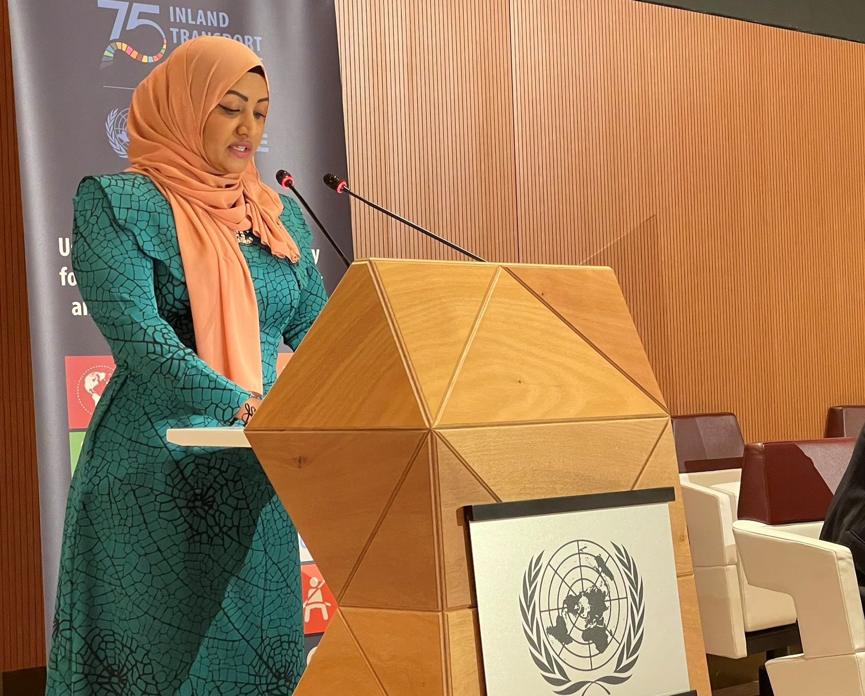 Minister Nahula  participating in the opening ceremony of the 84th annual session of the Inland Transport Committee in Geneva.