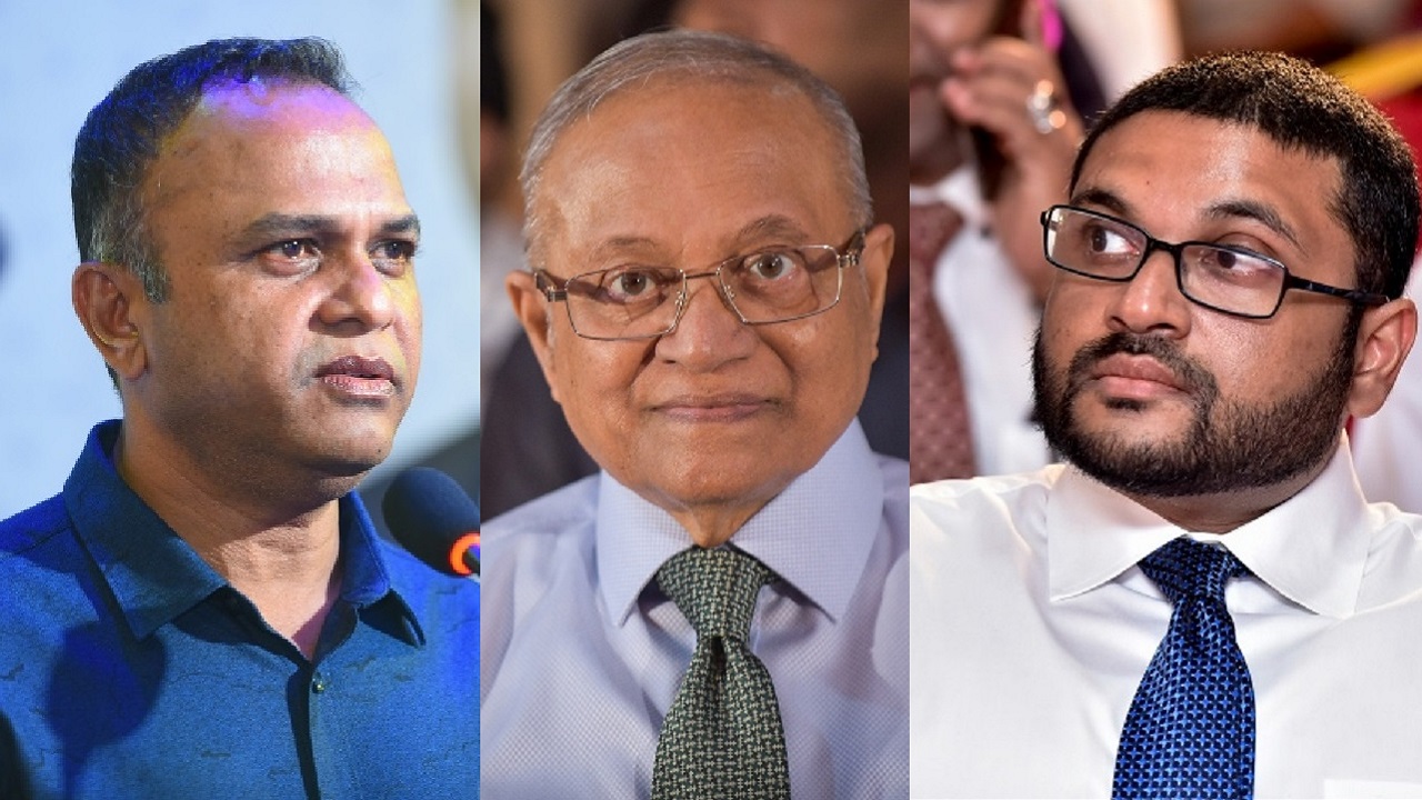 (Right to Left) Gassan Maumoon, Maumoon Abdul Gayyoom and Hussain Shameem