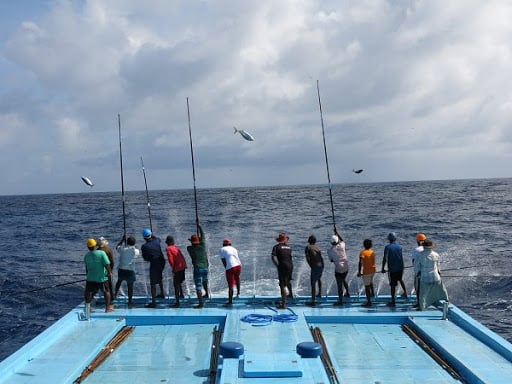 A Fishing vessel in the Maldives