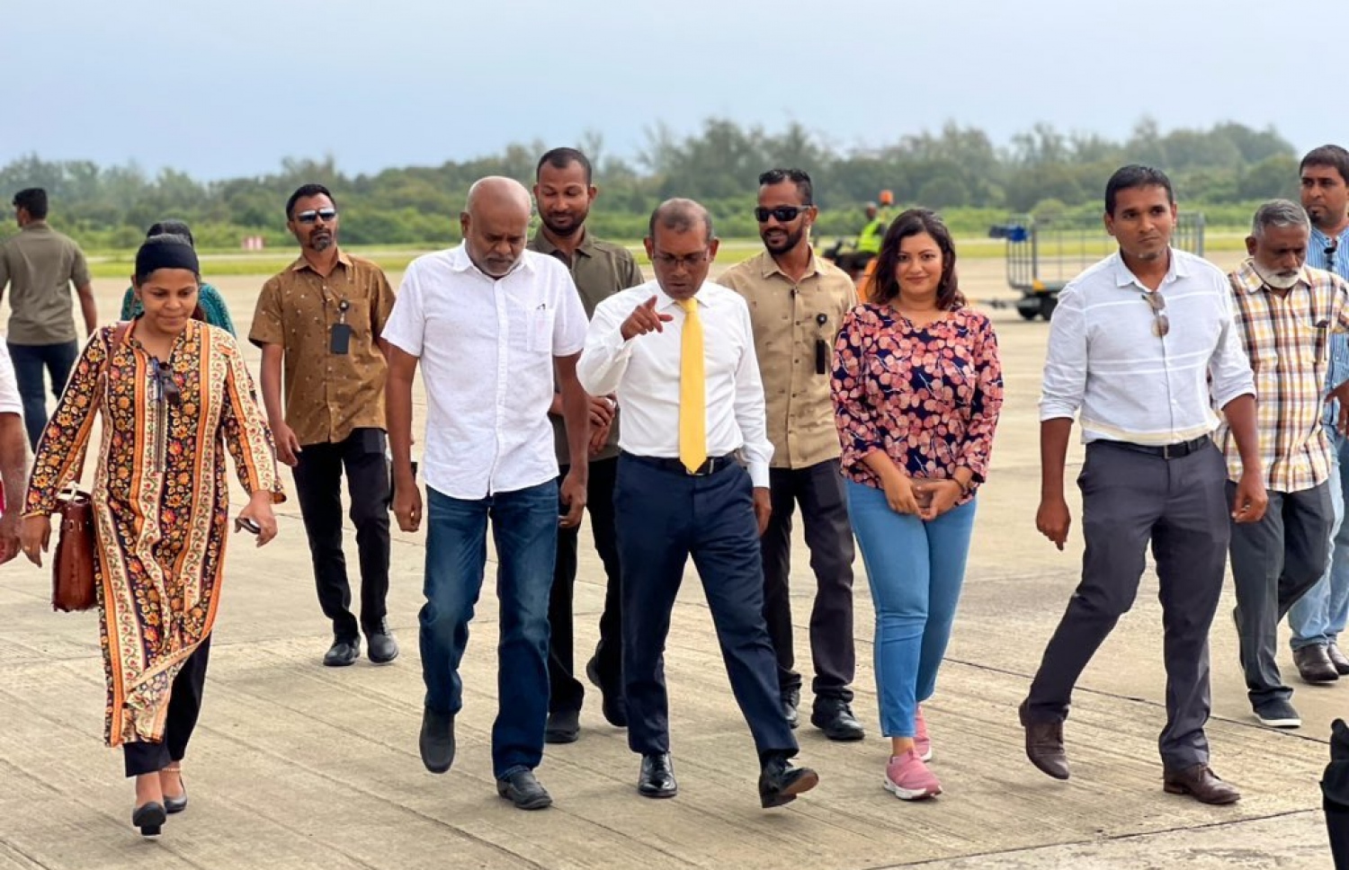 Former President Nasheed on a campaign visit to Addu City earlier this year.