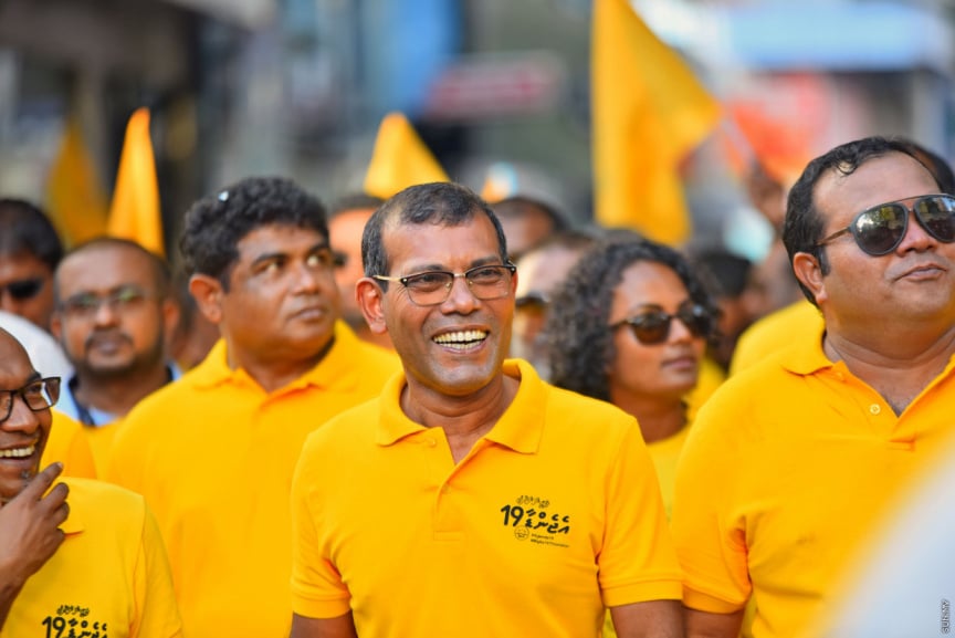 President Nasheed at a rally held by MDP.