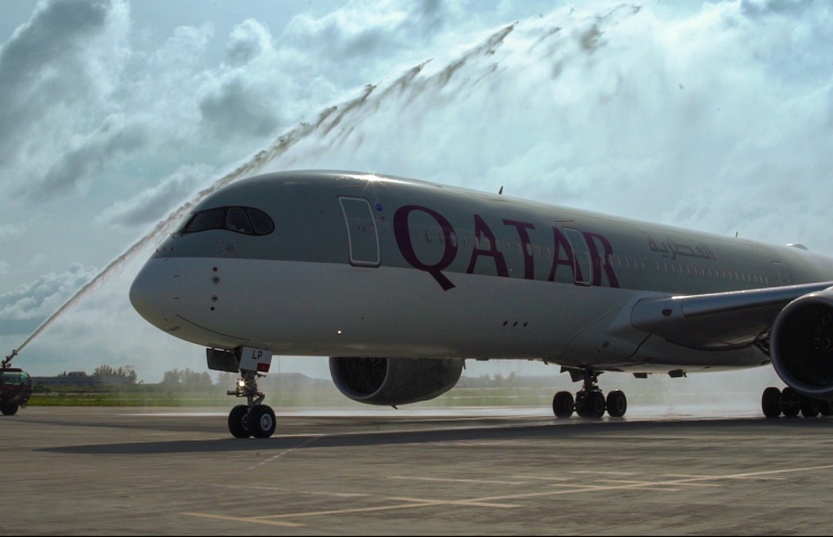 Qatar Airways flight landed in Velana International Airport. Photo: Qatar Airways.