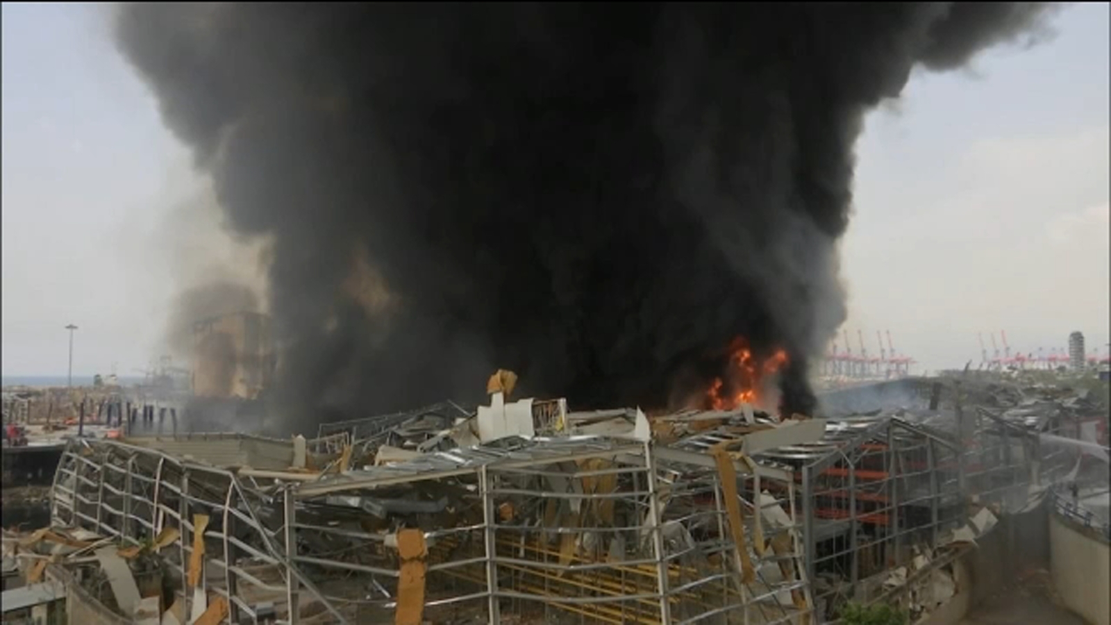 Huge fire breaks out at Beirut port a month after explosion