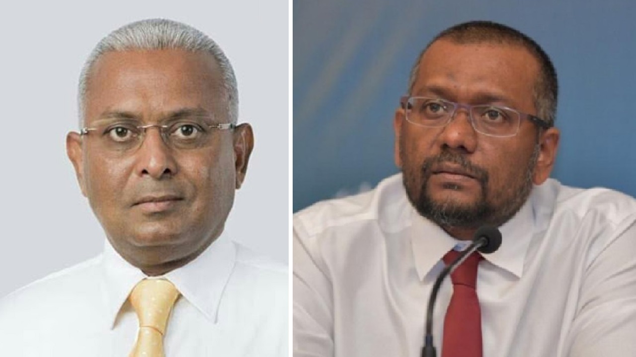 Minister of Economic and Development, Uz. Fayyaz Ismail and businessman Ahmed Arif (Aattey)