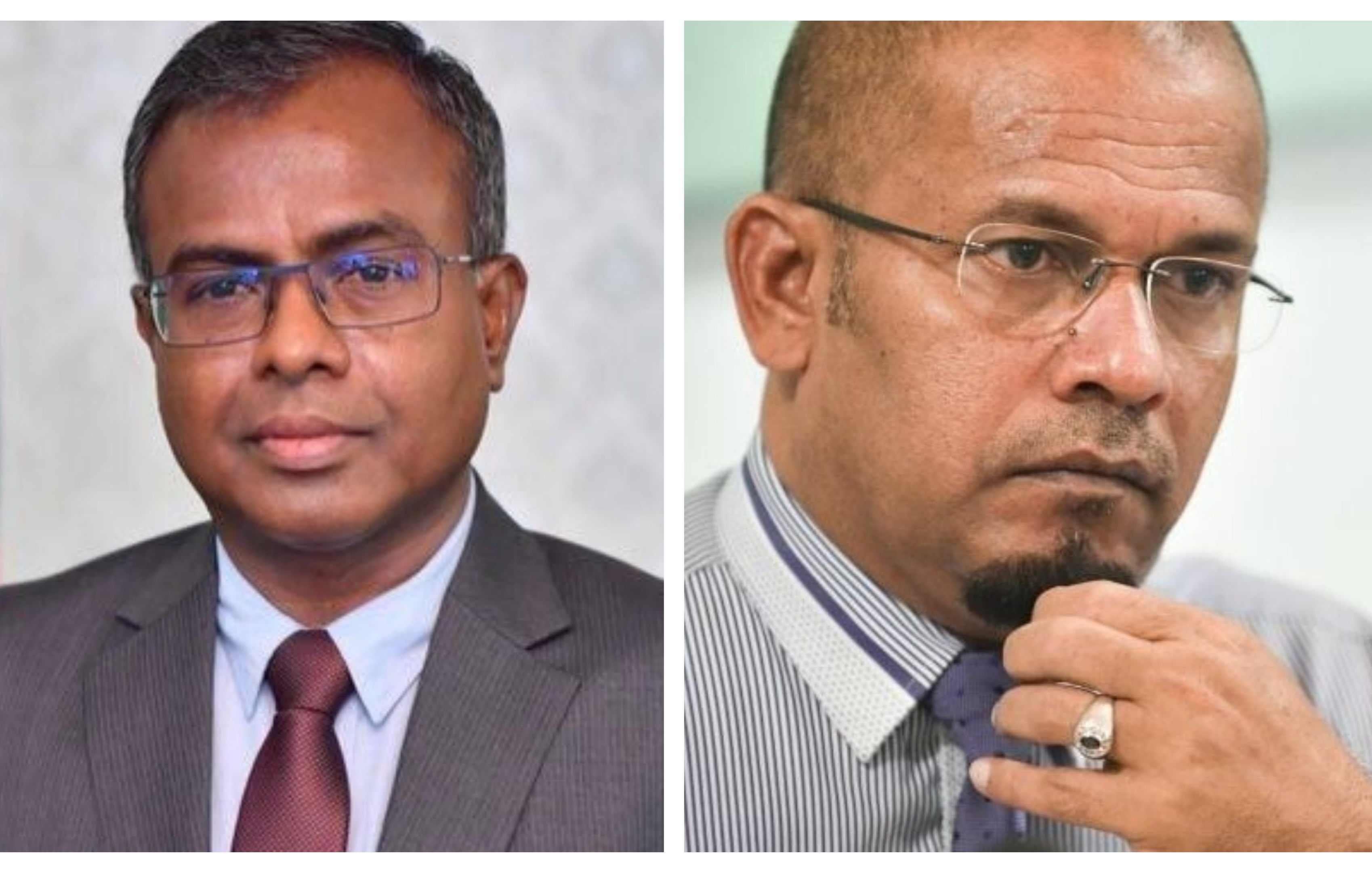 އިލެކްޝަންސް ކޮމިޝަންގެ ރައީސް އަޙްމަދު ޝަރީފް އަދި ކުރީގެ އުއްތަމަ ފަނޑިޔާރު ޑރ. އަހުމަދު ޢަބްދުﷲ ދީދީ.