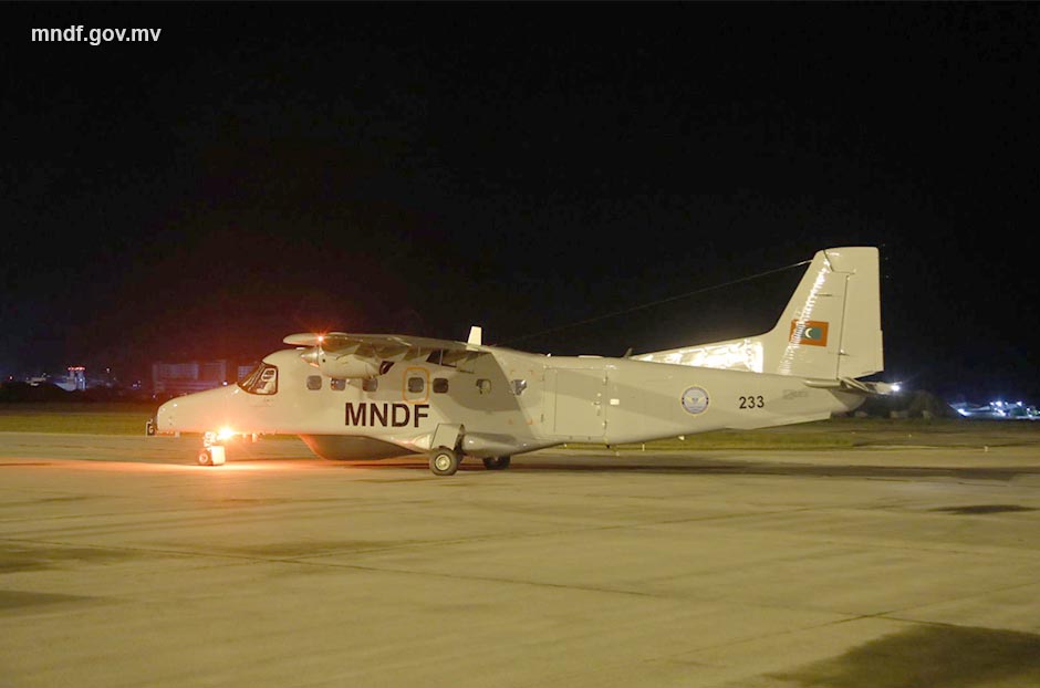 Dornier flight landed at Velana International Airport.