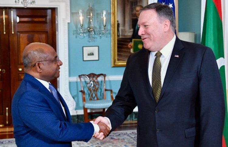 Foreign Minister of the Maldives, Mr. Abdulla Shahid and US Secretary of State, Mr. Mike Pompeo