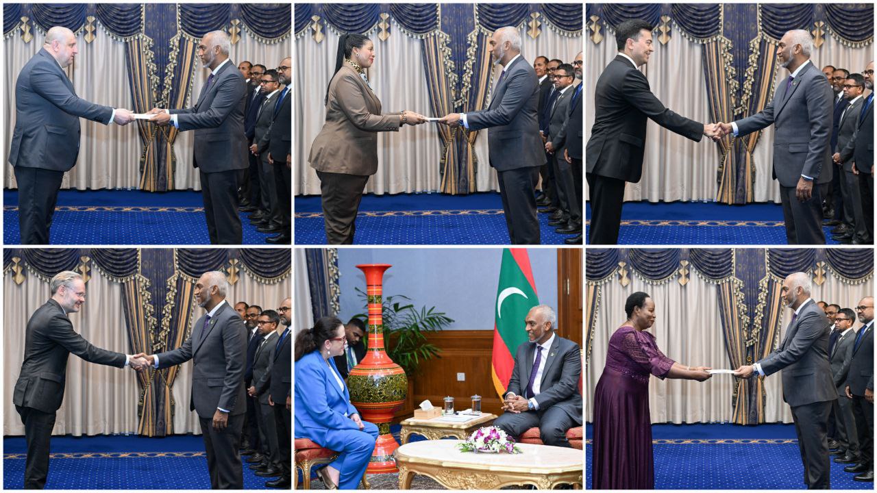 President Muizzu receives credentials from 6 new Non-Resident Envoys