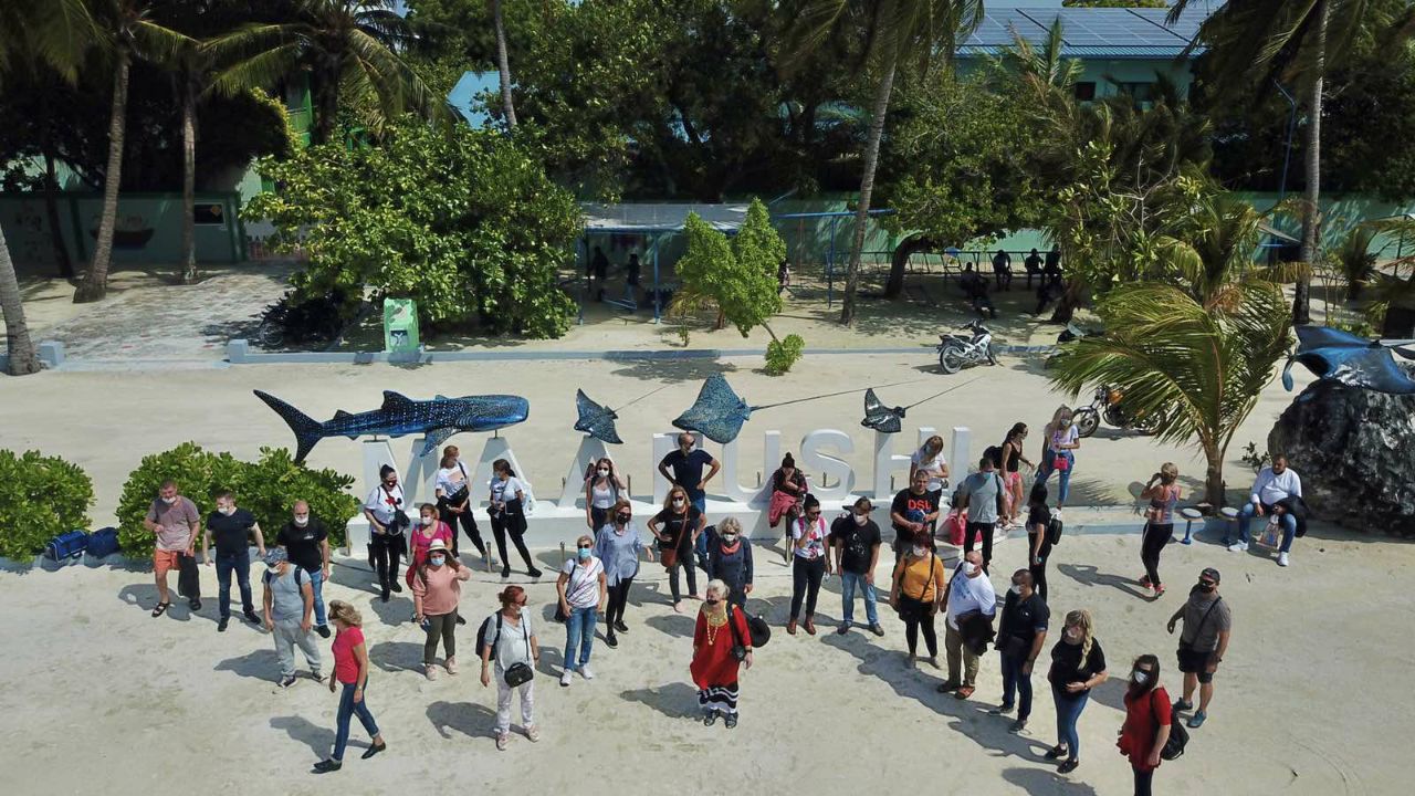 Tourist Arrival at Maafushi Island. Photo: Social Media.