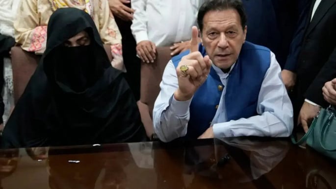 Pakistan's former prime minister Imran Khan and his wife Bushra Bibi