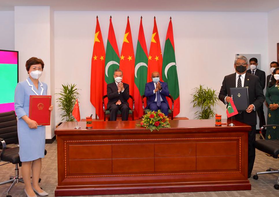 ޗައިނާއިން ރާއްޖެއަށް 960 މިލިއަން ރުފިޔާގެ ހިިލޭ އެހީ ދޭން ނިއްމައިފި