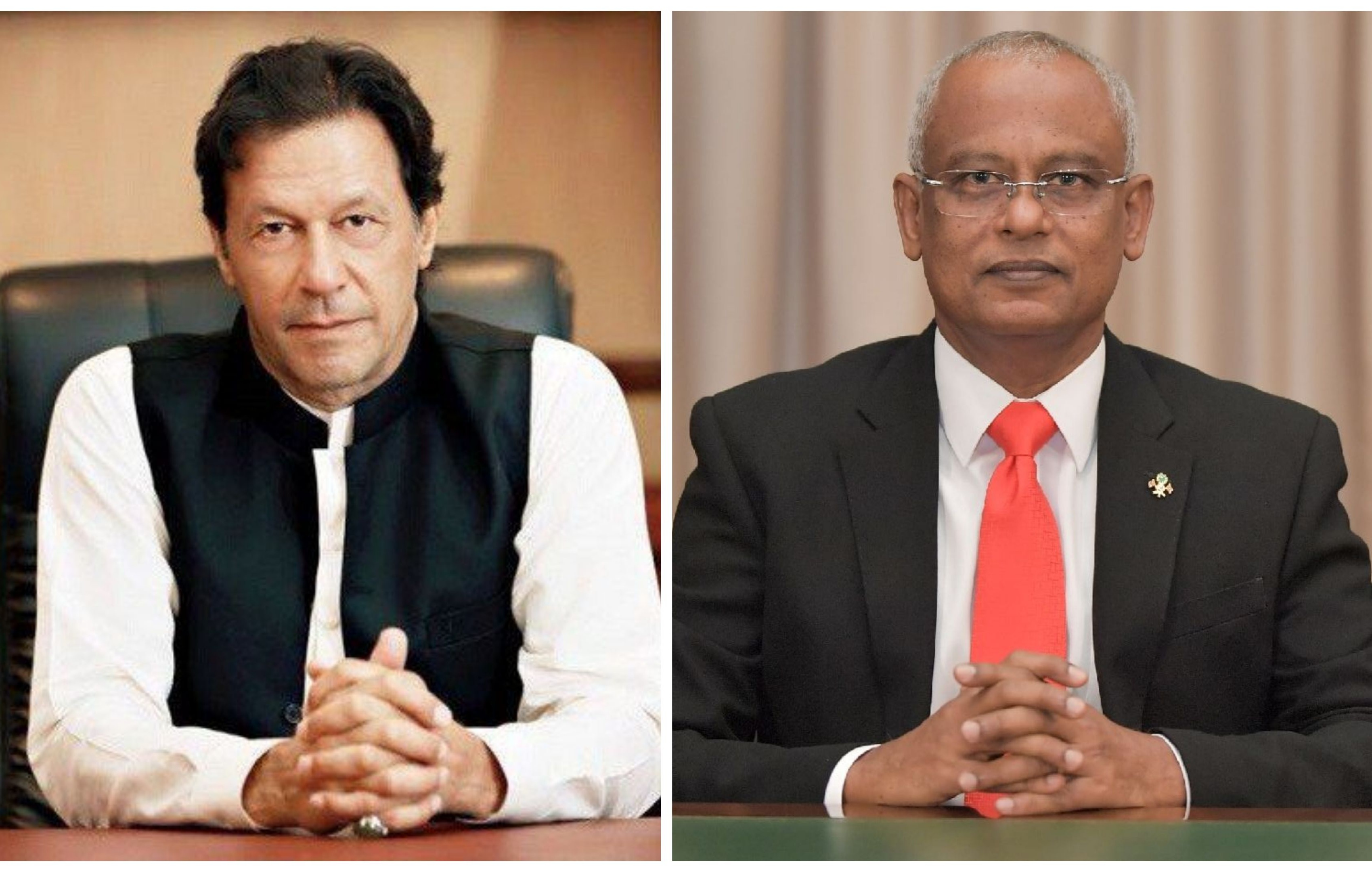 President Ibrahim Mohamed Solih and Imran Khan, the Prime Minister of the Islamic Republic of Pakistan.