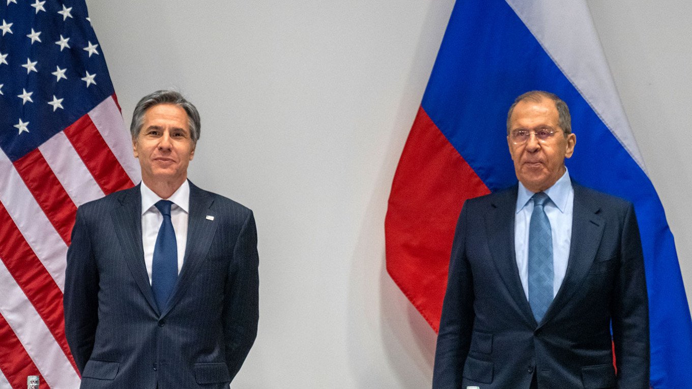 Secretary of State Antony J. Blinken and Russian Foreign Minister Sergey Lavrov.