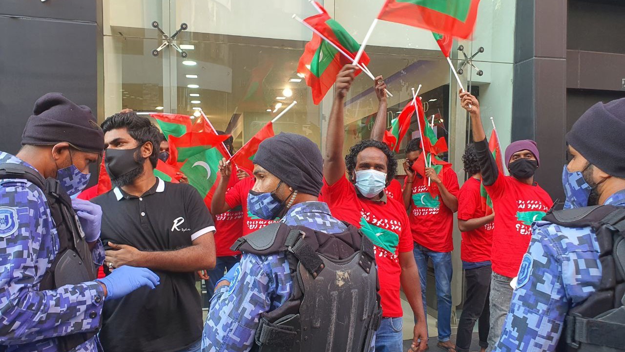 ޕީޕީއެމް އިން މިއަދު ބޭއްވި މުޒާހަރާގެ ތެރެއިން