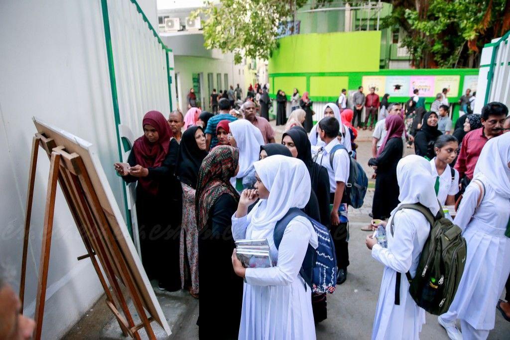Students from a school in Male' City