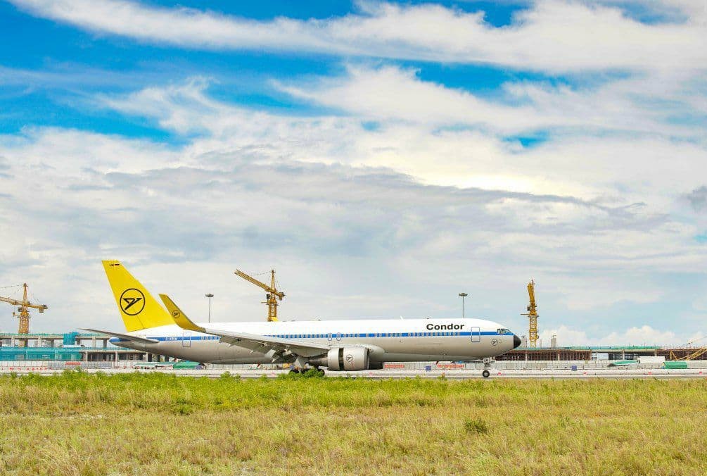 Condor flight landed at the Velana International Airport (VIA). Photo: VIA/Twitter