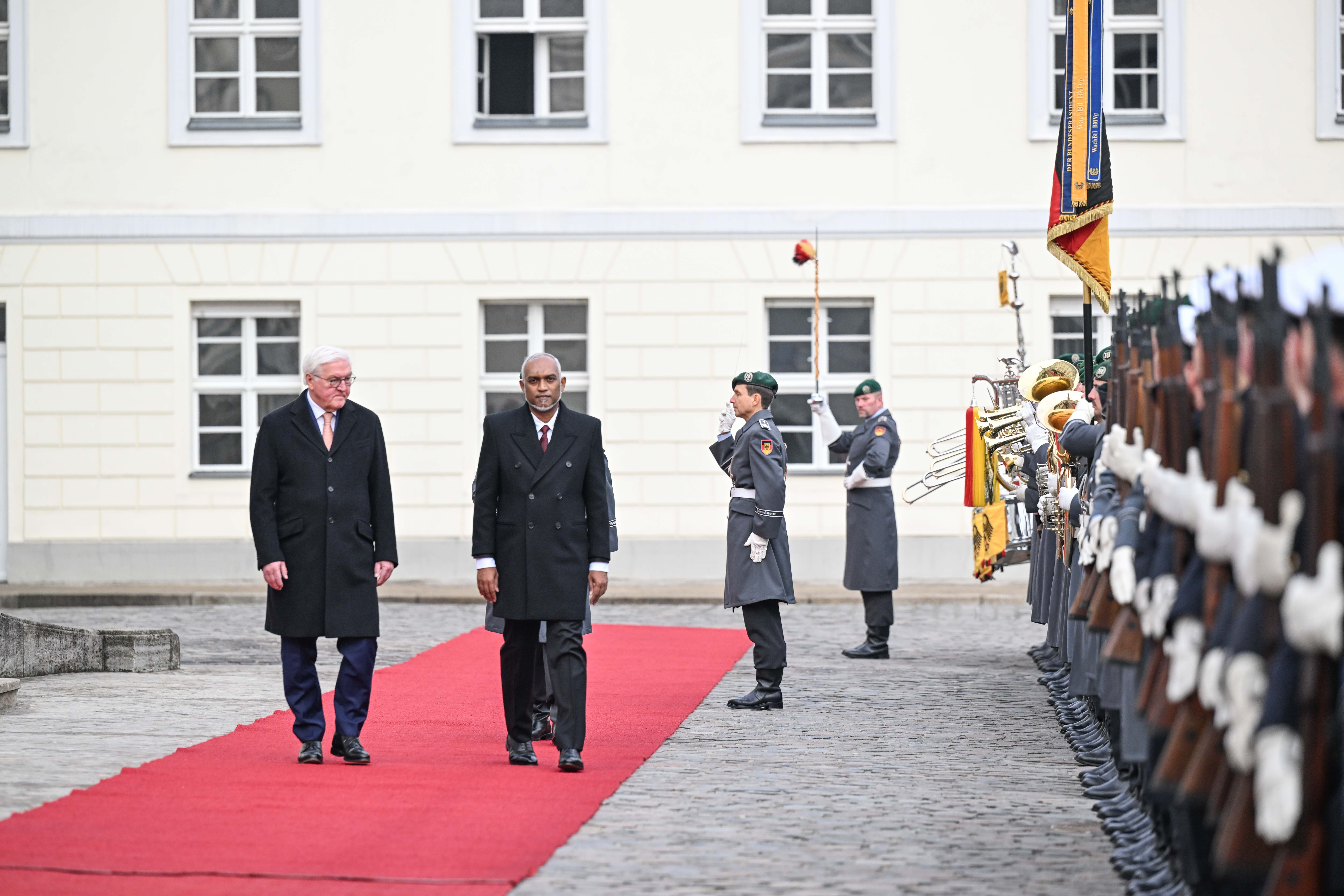 ޖަރުމަނުވިލާތުން ރައީސް ޑރ. މުއިއްޒުއަށް ރަސްމީކޮށް މަރުޙަބާ ދަންނަވައިފި