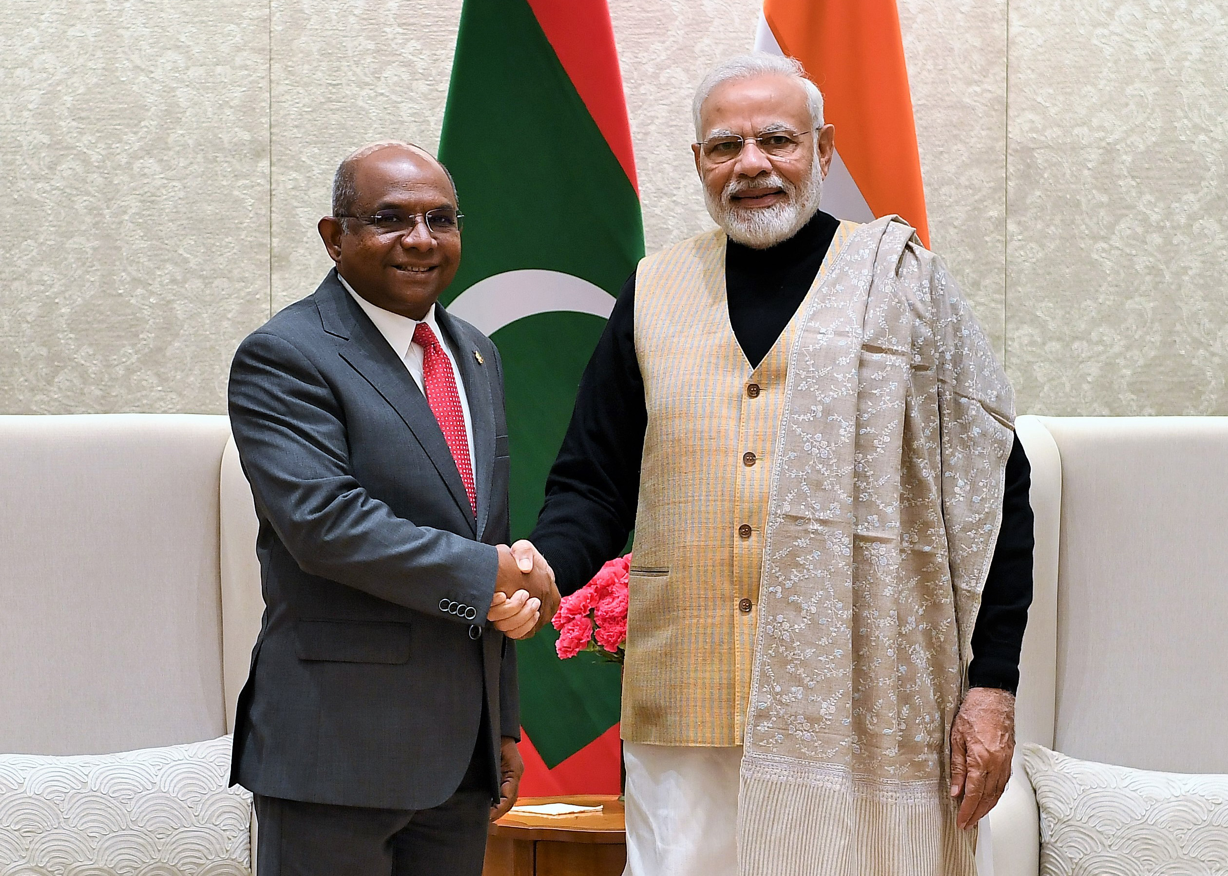 Minister of Foreign Affairs, Abdulla Shahid and Prime Minister of India, Narendra Modi.