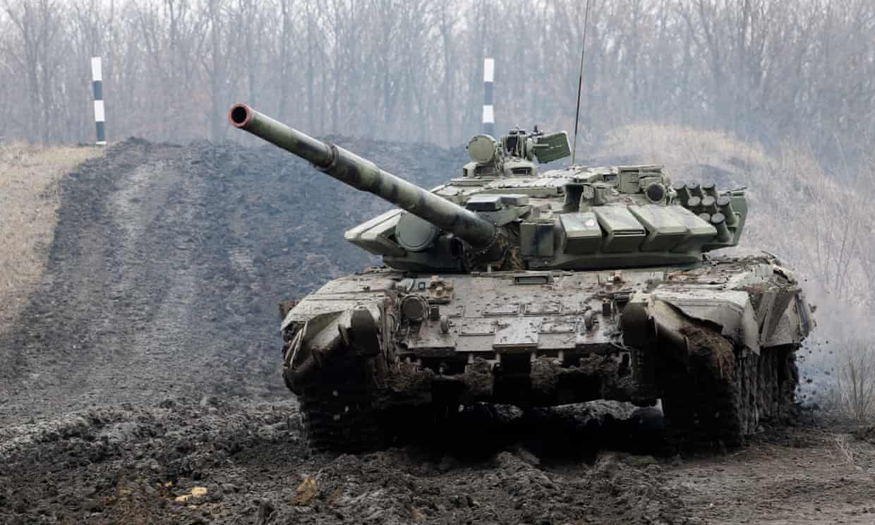 During a military exercise by pro-Russia rebels in the Donbas region.