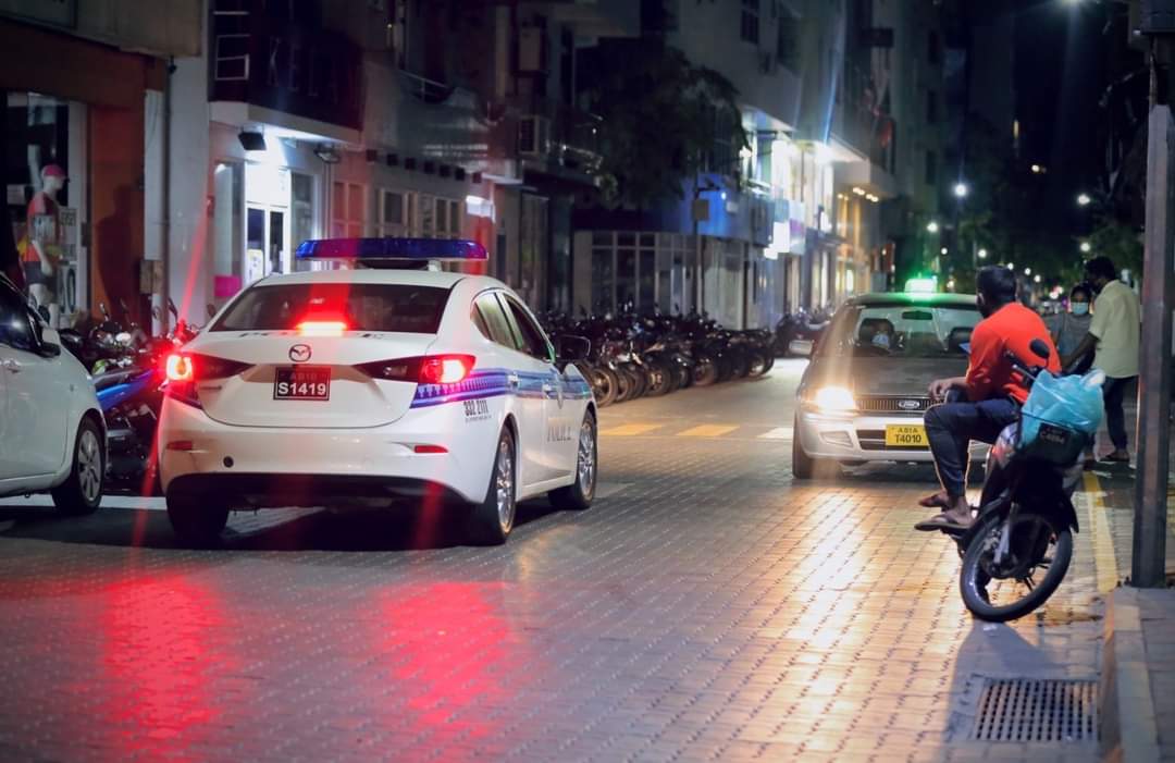 Maldives Police service patrolling Male' City