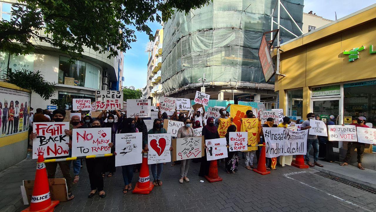 Protests held against rape and abuse held at Male' City. Photo: Social Media