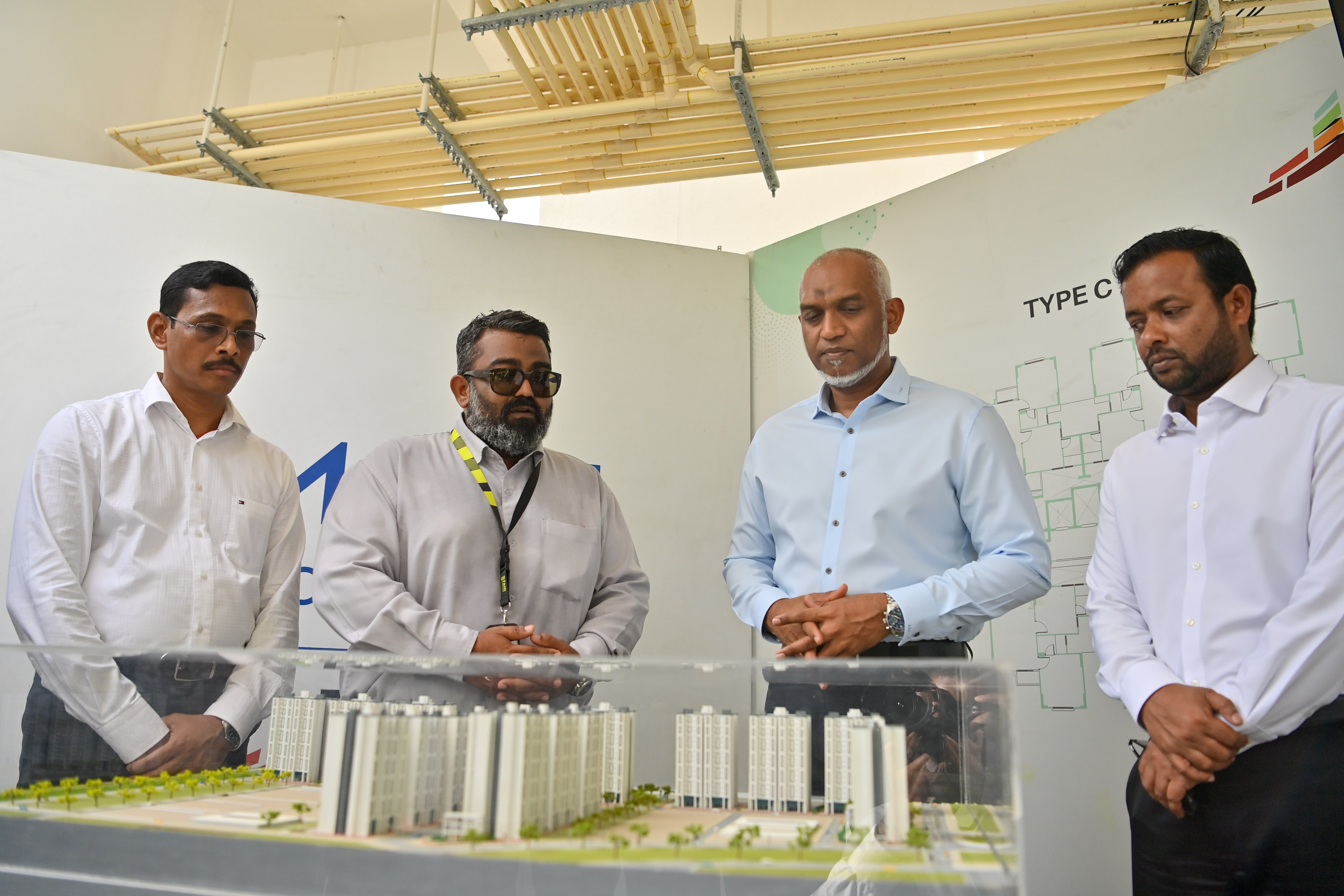 President Muizzu inspects progress of 4,000 flats in Hulhumalé Phase II