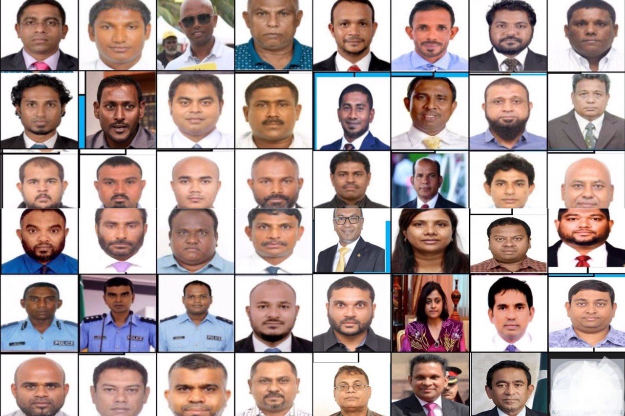 ލިސްޓްގައިވާ ނަންތަކުގެ ތެރެއިން މީސްމީޑިއާގައި ދައުރުކުރާ ބައެއް ފަރާތްތައް (ނޯޓް: ފޮޓޯތައް ބޭނުންކޮށްފައި އެވަނީ އެއީ ޚިޔާނާތުގައި ބައިވެރިވާ ބޭފުޅުންކަމަށް މިނޫހުން ނިންމައިގެނެއްނޫނެވެ.)