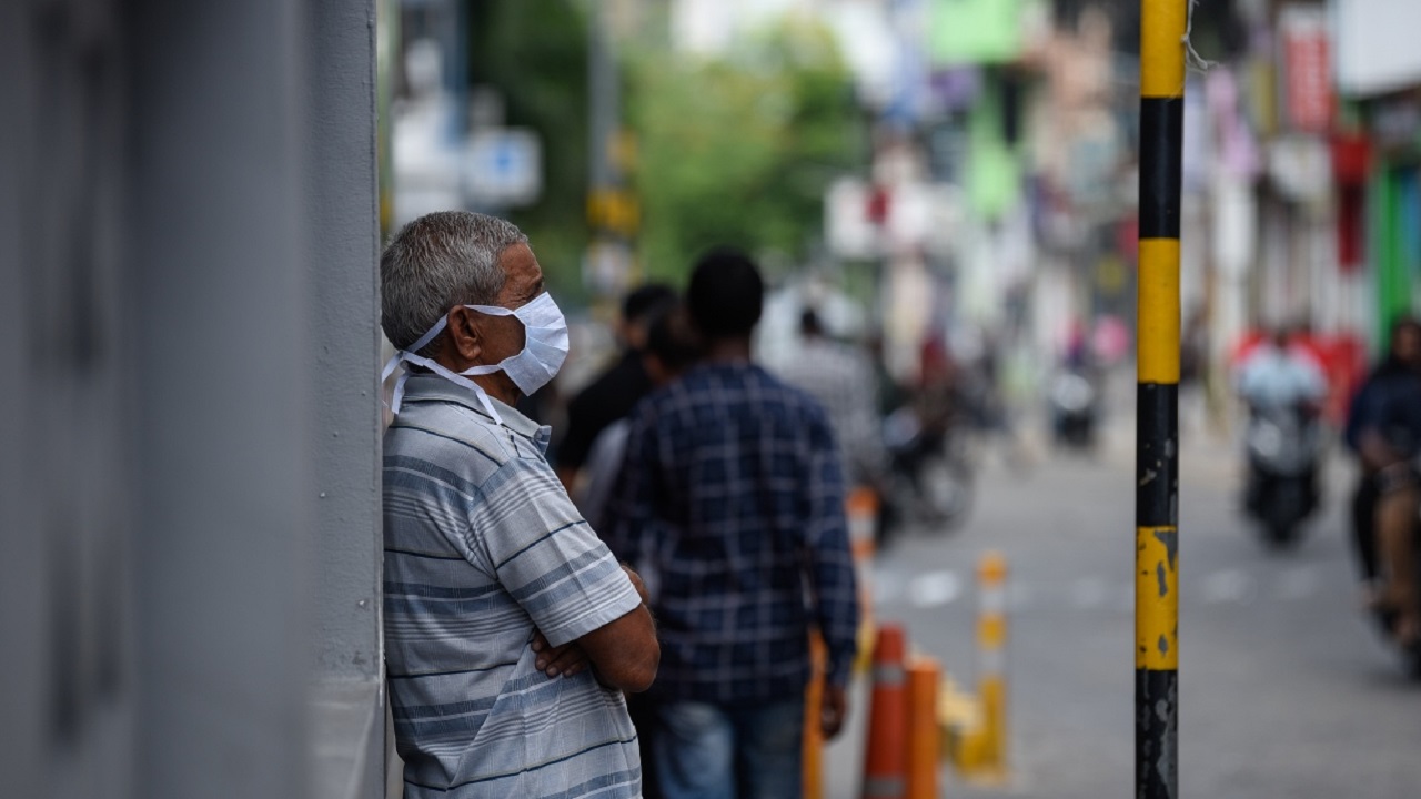 A person wearing a mask on the streets of Male'. Photo: Social Media.