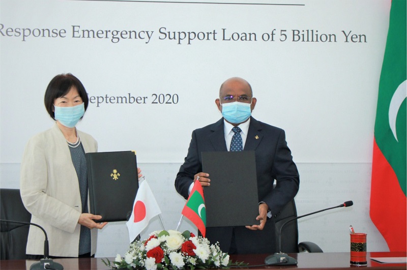 The USD 47.5 million loan agreement signed by Minister of Foreign, Mr Abdulla Shahid and Japanese Ambassador to the Maldives, Keiko Yanai