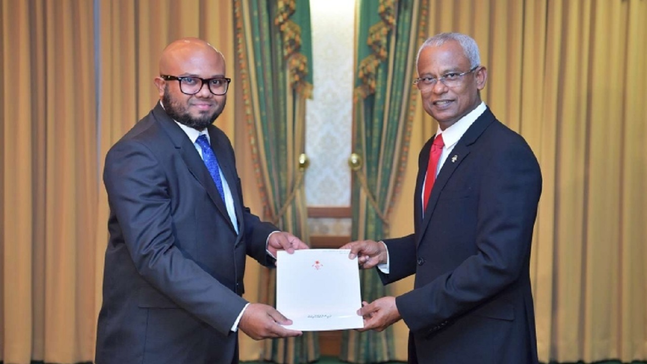 State Minister for Home Ministry, Mr Ali Nazeer (L)